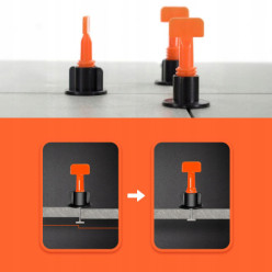 Zestaw do poziomowania układania płytek klipsy kliny uchwyt 50 szt