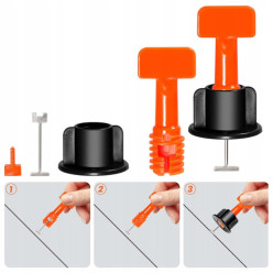 Zestaw do poziomowania układania płytek klipsy kliny uchwyt 50 szt