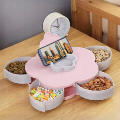 Obrotowy organizer pojemnik na cukierki biżuterię z uchwytem na telefon