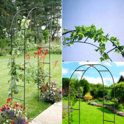 Garten-Pergola aus Metall Rankhilfe für Blumen Rosen Efeu Kletterpflanzen Bogen 240 x 140 cm