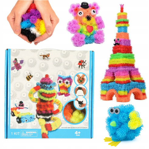 Klocki na rzepy kulki kolorowe kreatywne 200 elementów dla dzieci