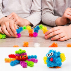 Klocki na rzepy kulki kolorowe kreatywne 200 elementów dla dzieci