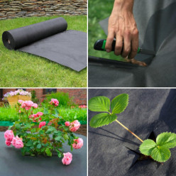 Anti-weed ground cover fleece 50g black weed control fabric 1,1x20m against weeds