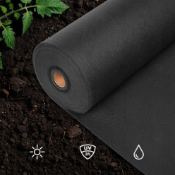 Anti-plevel pozemní kryt fleece 50g černá plevel ovládací textilie 1,1x20m proti pleveli