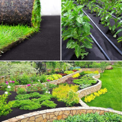 Anti-weed ground cover fleece 50g black weed control fabric 1,1x20m against weeds