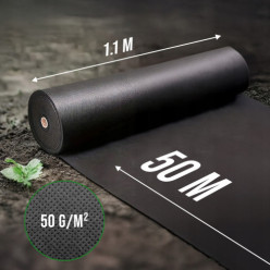 Anti-plevel pozemní kryt fleece 50g černá plevel ovládací textilie 1,1x50m proti pleveli