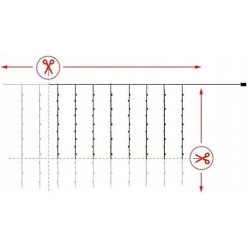 Kurtyna świetlna girlanda 3x3m 300 LED