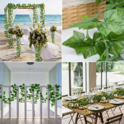 Sztuczny bluszcz na ścianę balkon sztuczne liście 6 sztuk 12m