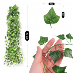 Sztuczny bluszcz na ścianę balkon sztuczne liście 6 sztuk 12m