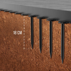 Obrzeże ogrodowe trawnikowe czarne plastikowe 10m 20 kołków zestaw