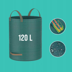 Kosz ogrodowy worek na liście odpady trawę 120L składany z uchwytami