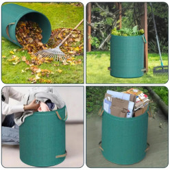 Kosz ogrodowy worek na liście odpady trawę 120L składany z uchwytami