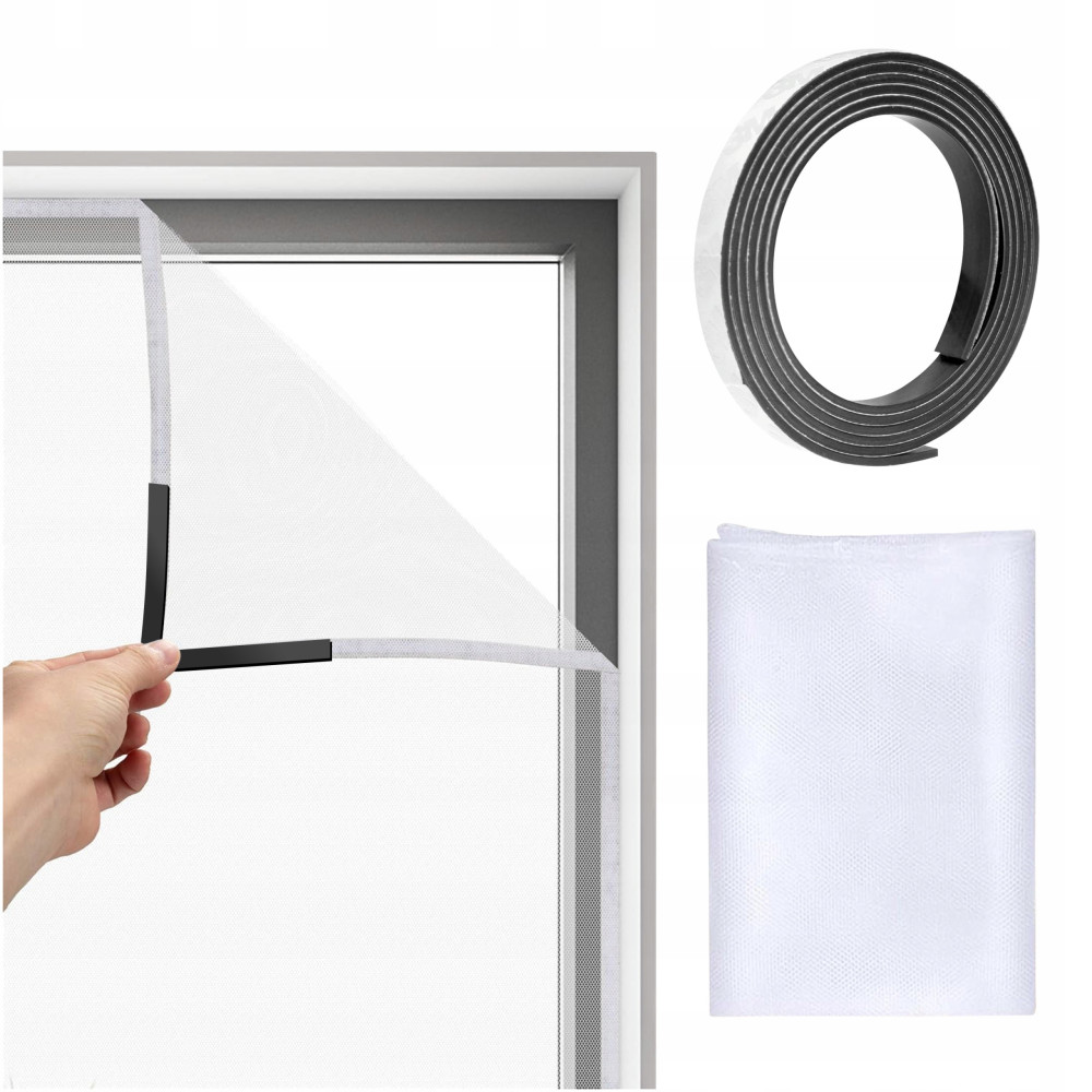 Moskitiera magnetyczna okienna siatka na okno komary owady 150 x 180 cm