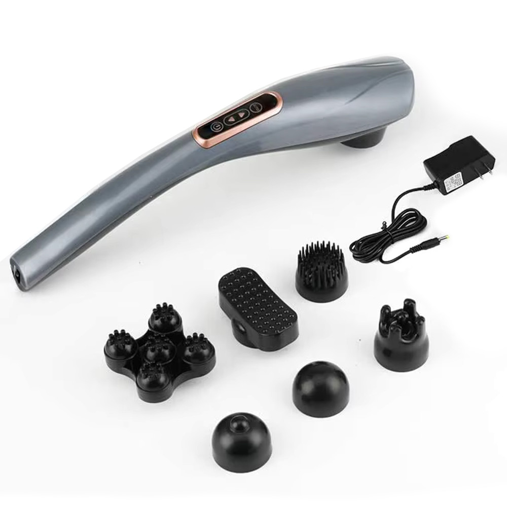 Masażer do ciała pleców bezprzewodowy 6 głowic LCD z funkcją grzania