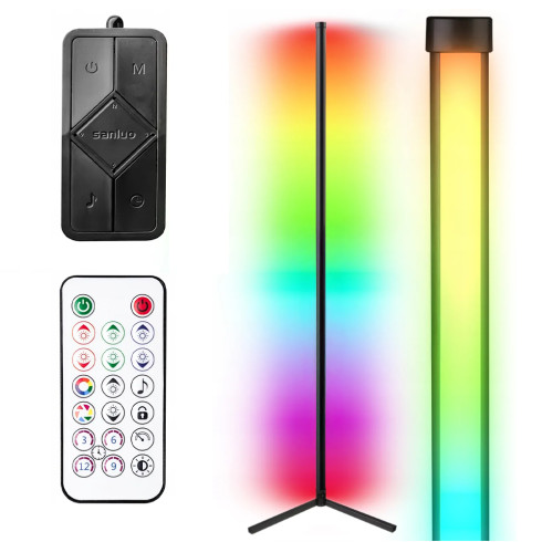 Lampa narożna stojąca podłogowa RGB LED aplikacja pilot music sensor 140 cm