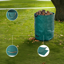 Kosz ogrodowy worek na liście odpady trawę 272L składany z uchwytami