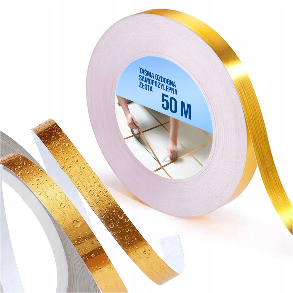Taśma listwa ozdobna samoprzylepna dekoracyjna złota 0,5 cm x 50 m