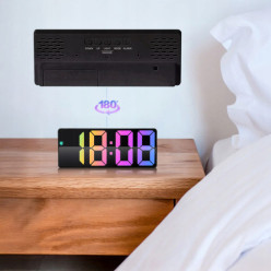 Zegar elektroniczny cyfrowy podświetlany LCD godzina temperatura