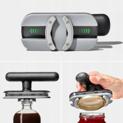 Adjustable kitchen jar and bottle opener
