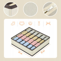 Drawer and wardrobe organiser for underwear socks pants tights ties