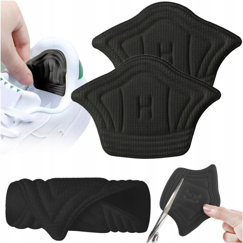 ZAPIĘTKI DO BUTÓW CZARNE 2 SZT WKŁADKI ODDYCHAJĄCE WYGODNE PIANKOWE KLEJ
