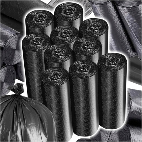 Worki na śmieci 160L czarne 100 worków 10 rolek