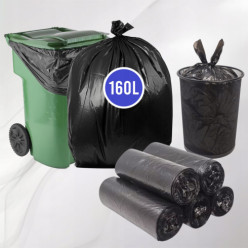 Worki na śmieci 160L czarne 100 worków 10 rolek