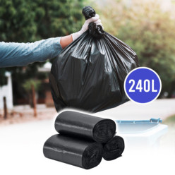 Sacs à bins 240L noir 100 sacs 10 rouleaux