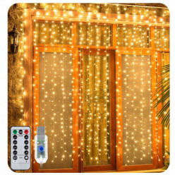 LED-Lichtervorhang Lichterkette 3x3m 300 LED warmweiß