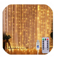 Opona světla věnec 3x3m 300 LED teplá bílá