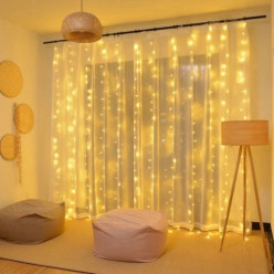 Curtain lights garland 3x3m 300 LED warm white