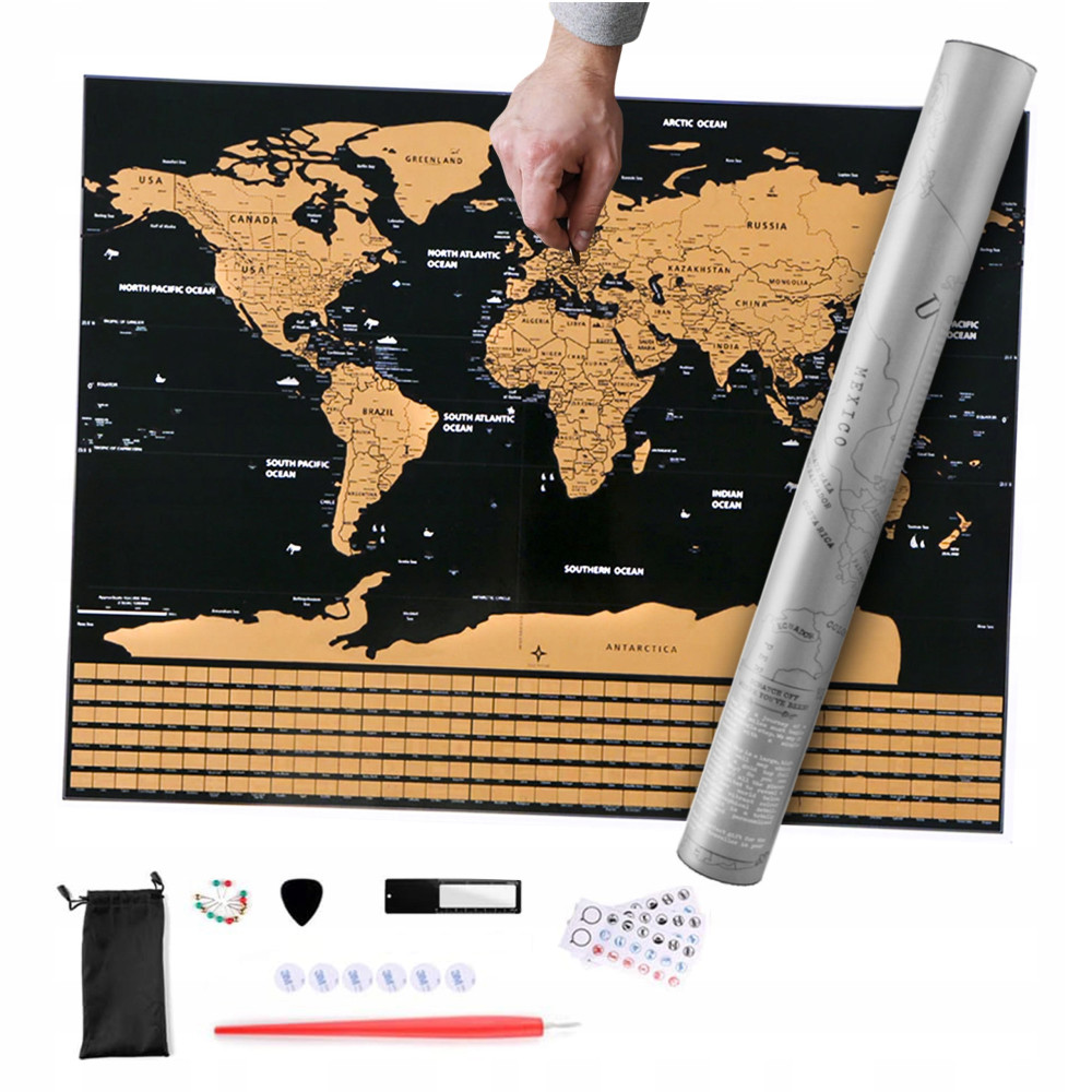 Mapa świata na ścianę zdrapka dla podróżnika