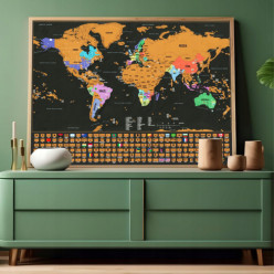 Mapa świata na ścianę zdrapka dla podróżnika