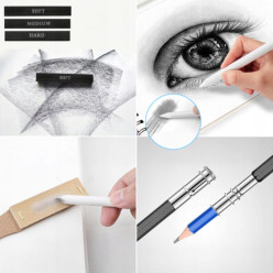 Ensemble dessin et croquis 32en1 crayons charbon dans le cas