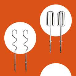 Mikser ręczny robot kuchenny 300W trzepaczki haki srebrny 5 prędkości