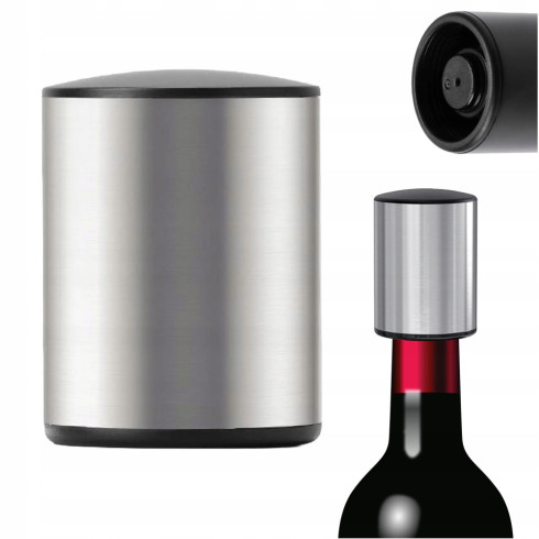 Vacuum bottle stopper silver