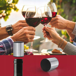 Vacuum bottle stopper silver