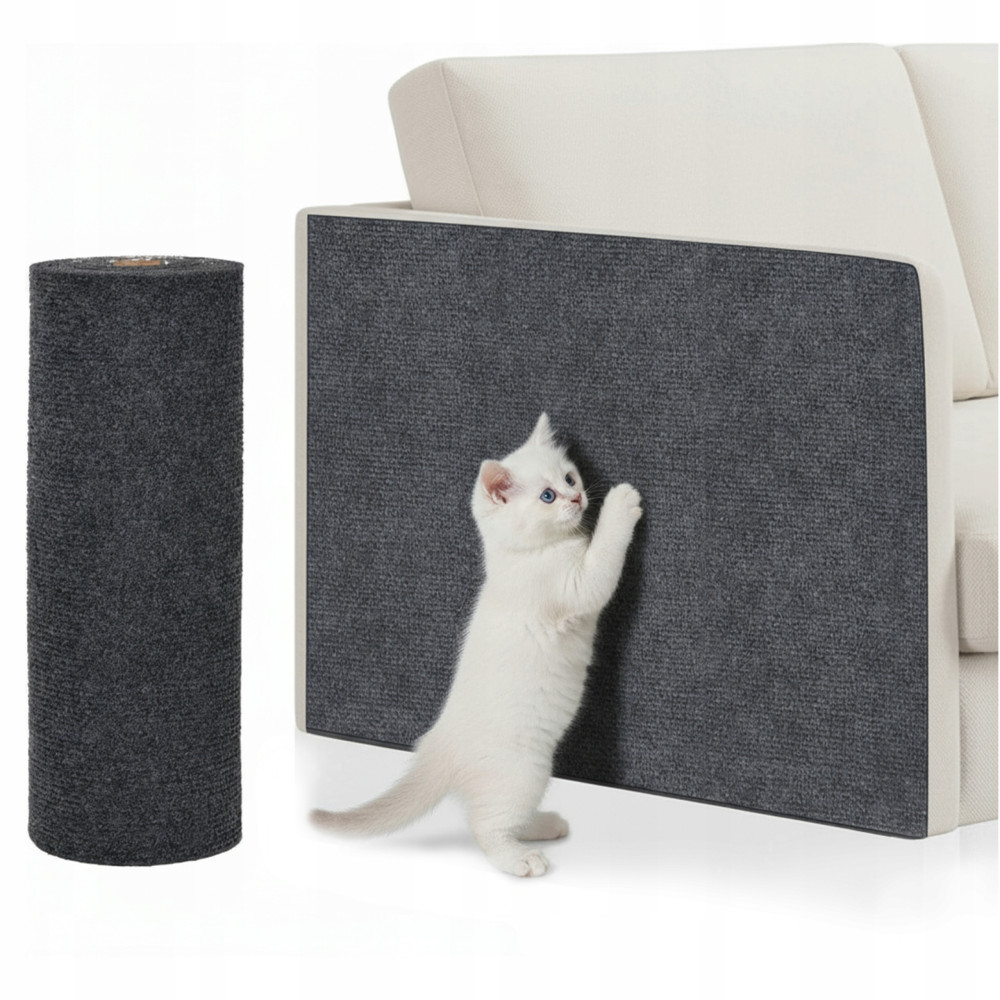 Samoprzylepna mata do drapania dla kota ochrona mebli 100 × 30 cm szara
