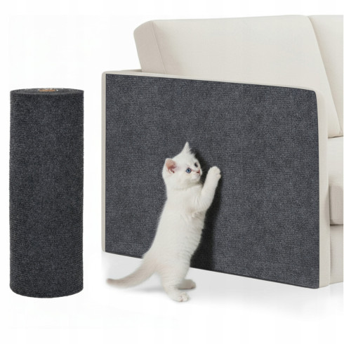 Samoprzylepna mata do drapania dla kota ochrona mebli 100 × 30 cm szara