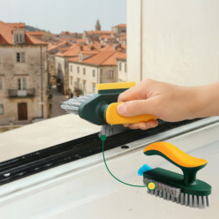 Cleaning brush for grout corners and crevices 3in1