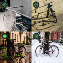 Housse de vélo et scooter gris 200 x 100 cm imperméable