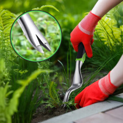 Zestaw narzędzi ogrodowych 8 el łopatka grabki widełki rękawice + organizer