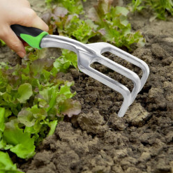 Zestaw narzędzi ogrodowych 8 el łopatka grabki widełki rękawice + organizer
