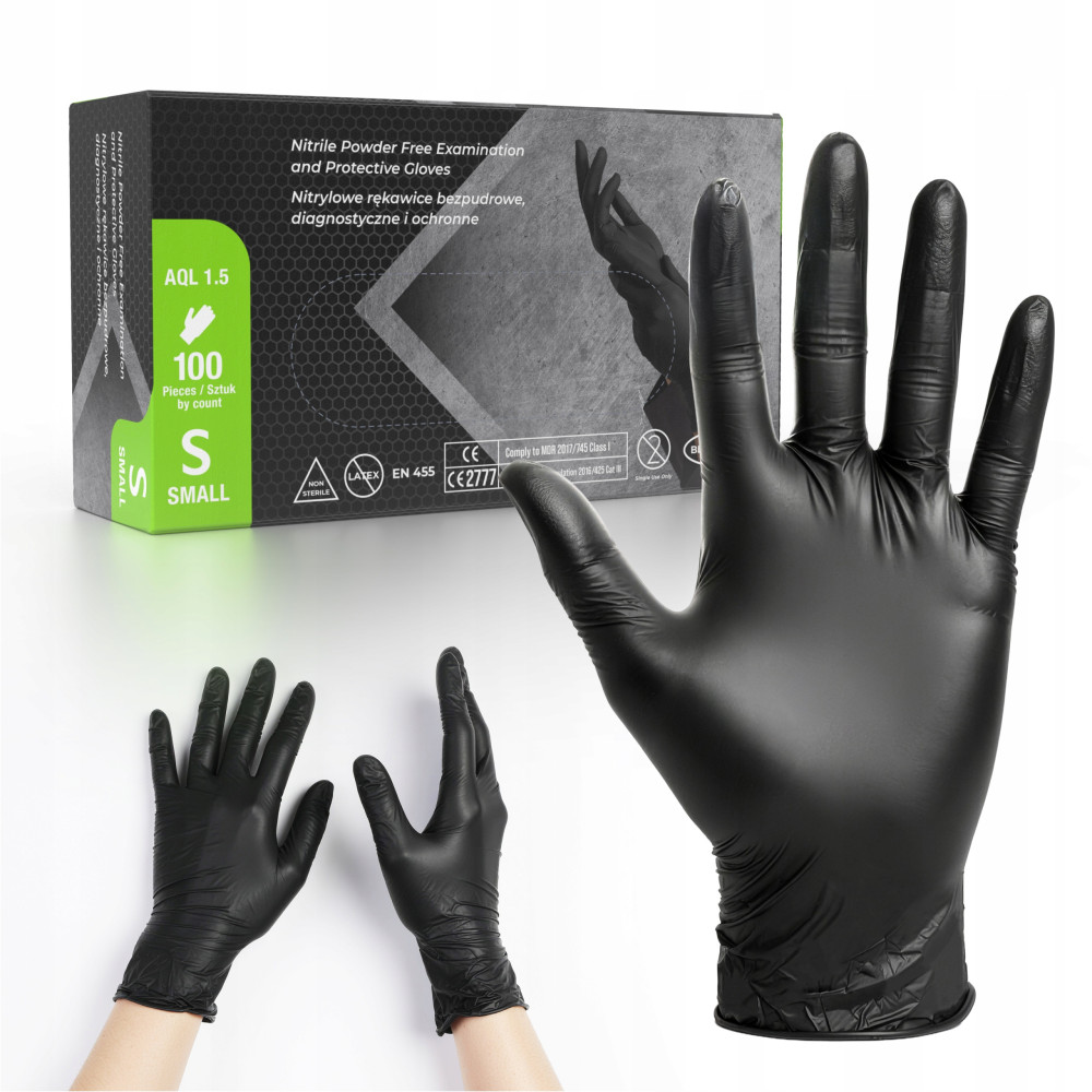 Nitrilhandschuhe puderfrei 100 Stk. schwarz Größe S Handschuhe