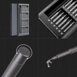 Serrure de tournevis ensemble de pilotes 25 pcs magnétique + boîtier