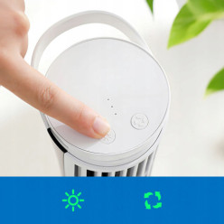 Hordozható torony ventilátor asztal USB LED-es világítással