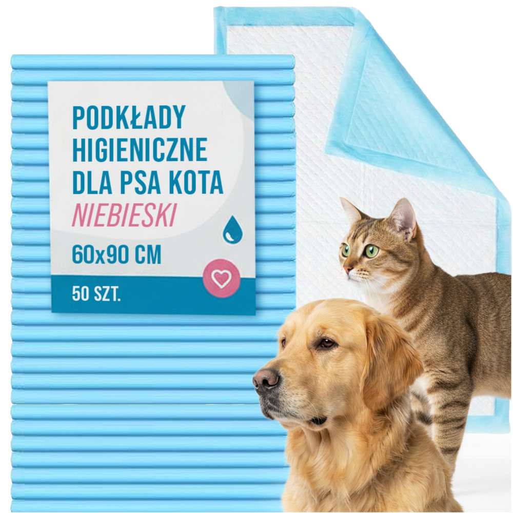 Podkłady chłonne higieniczne maty dla psa nauka sikania 60x90cm 50 sztuk