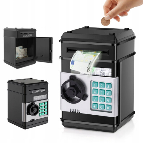 Skarbonka sejf elektroniczny na pin banknoty monety zabawka dla dzieci