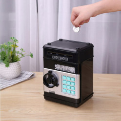 Peniaze box elektronické trezor s PIN pre bankovky mince hračka pre deti