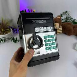 Pénzes doboz elektronikus széf PIN bankjegyek érmék játék gyerekeknek
